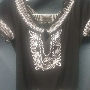 Black and white blouse